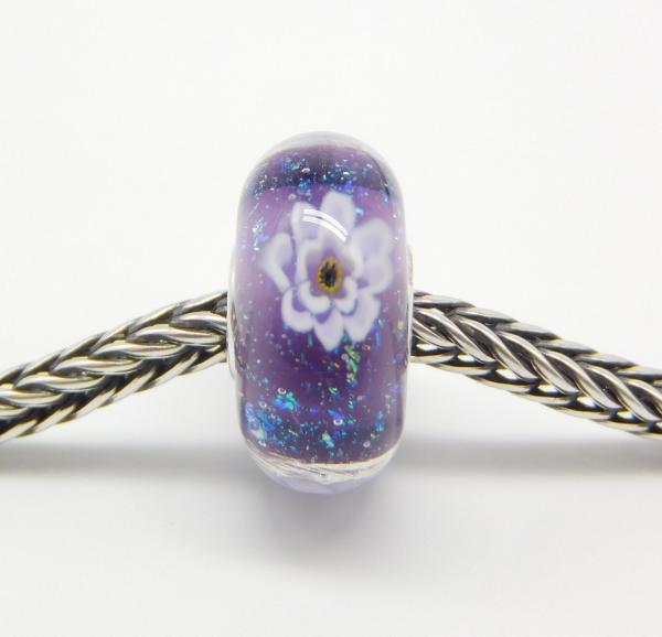 Purple Dreamdust Flowers - Elfbeads Glas